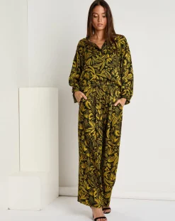 See u Soon Pantalons|Pantalon Jade satiné imprimé jaune