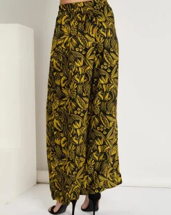 See u Soon Pantalons|Pantalon Jade satiné imprimé jaune