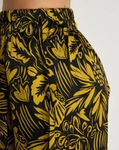 See u Soon Pantalons|Pantalon Jade satiné imprimé jaune