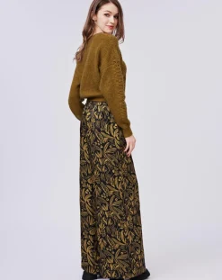 See u Soon Pantalons|Pantalon Jade satiné imprimé jaune