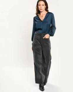 Lauren Vidal Pantalons|Pantalon jupe-culotte Cloé bitume