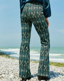Lauren Vidal Pantalons|Pantalon Kyllie à motifs bleu