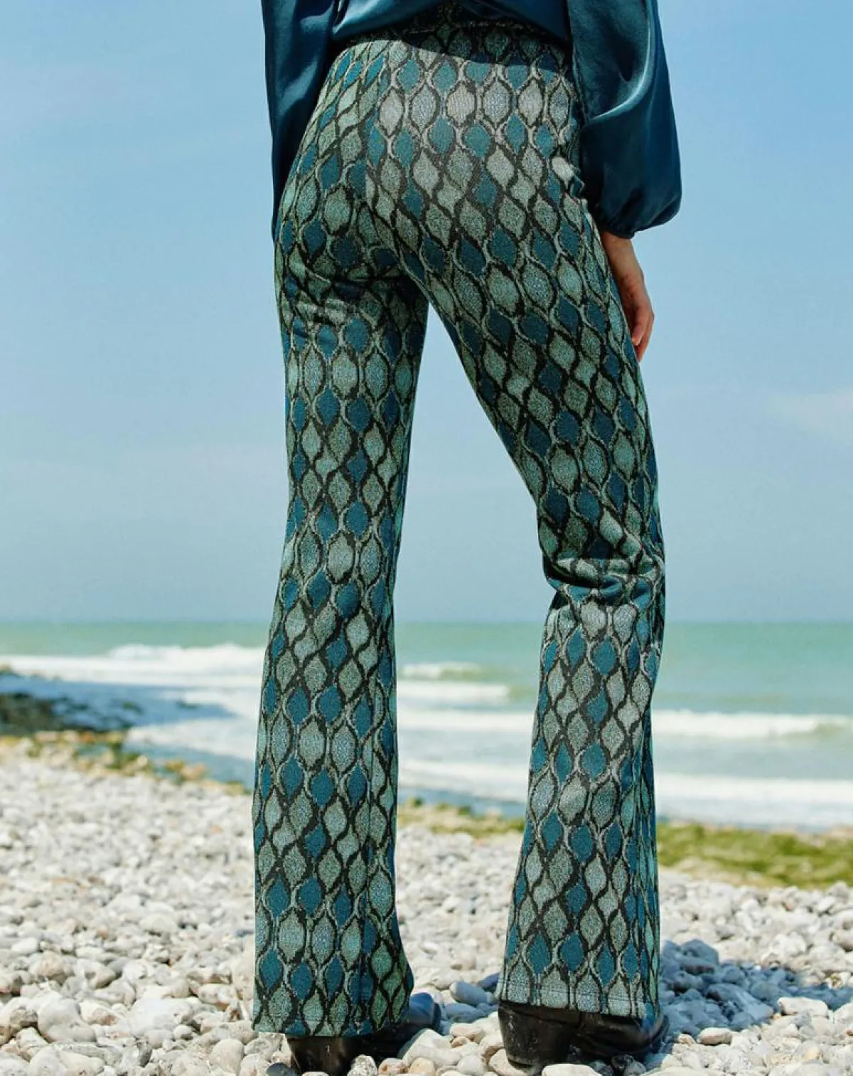 Lauren Vidal Pantalons|Pantalon Kyllie à motifs bleu
