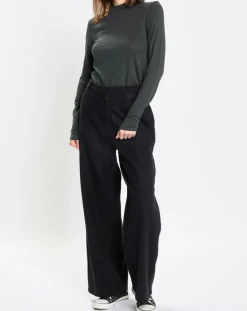 Marc O'Polo Pantalons|Pantalon large en Laine mélangée noir