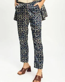 Lauren Vidal Pantalons|Pantalon Lou imprimé bleu/crème