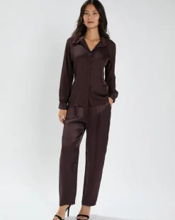 Lauren Vidal Pantalons|Pantalon Olga raisin