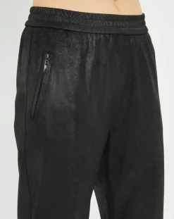 Lauren Vidal Pantalons|Pantalon peau de pêche Tasha noir