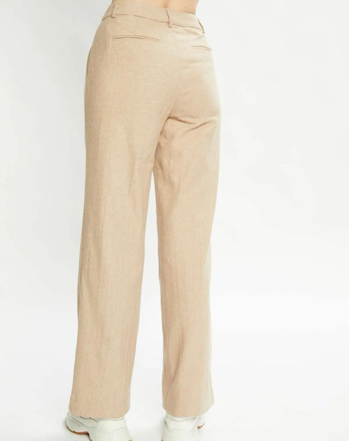 Scotch & Soda Pantalons|Pantalon Regular Fit en Laine mélangée Edie Text beige