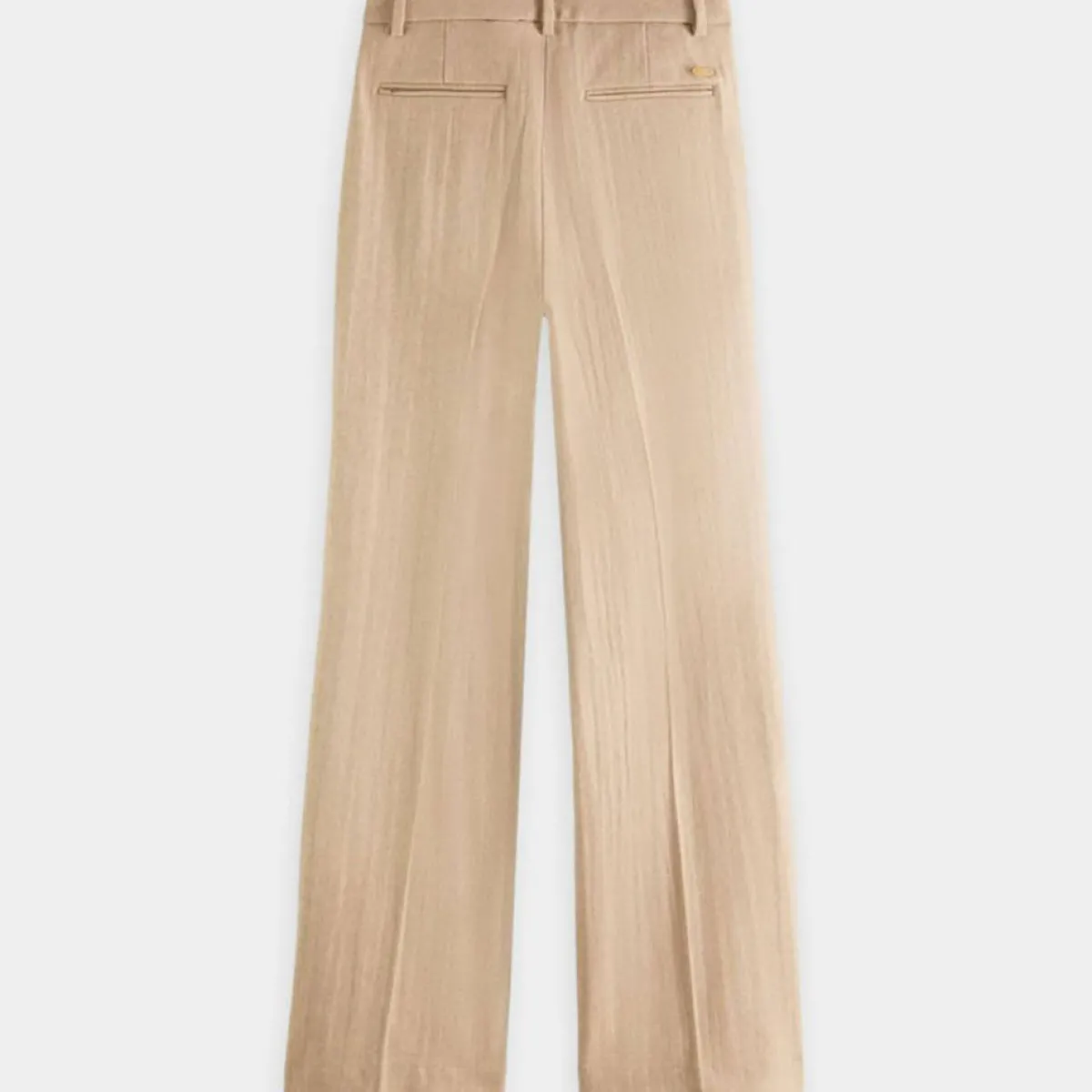 Scotch & Soda Pantalons|Pantalon Regular Fit en Laine mélangée Edie Text beige