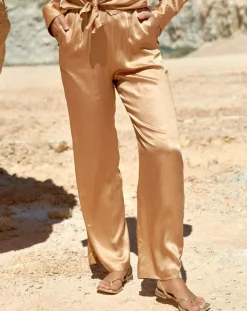 Lauren Vidal Pantalons|Pantalon satiné Soon désert
