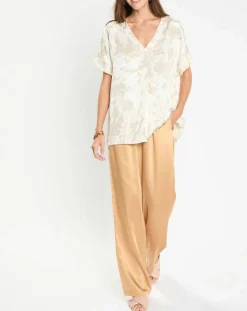 Lauren Vidal Pantalons|Pantalon satiné Soon désert