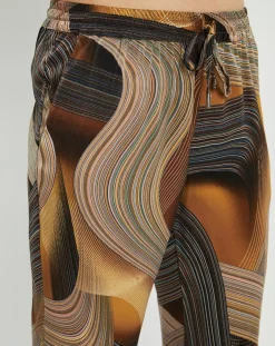 Lauren Vidal Pantalons|Pantalon satiné Store imprimé café