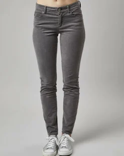 Marc O'Polo Pantalons|Pantalon slim Albi effet Velours gris clair