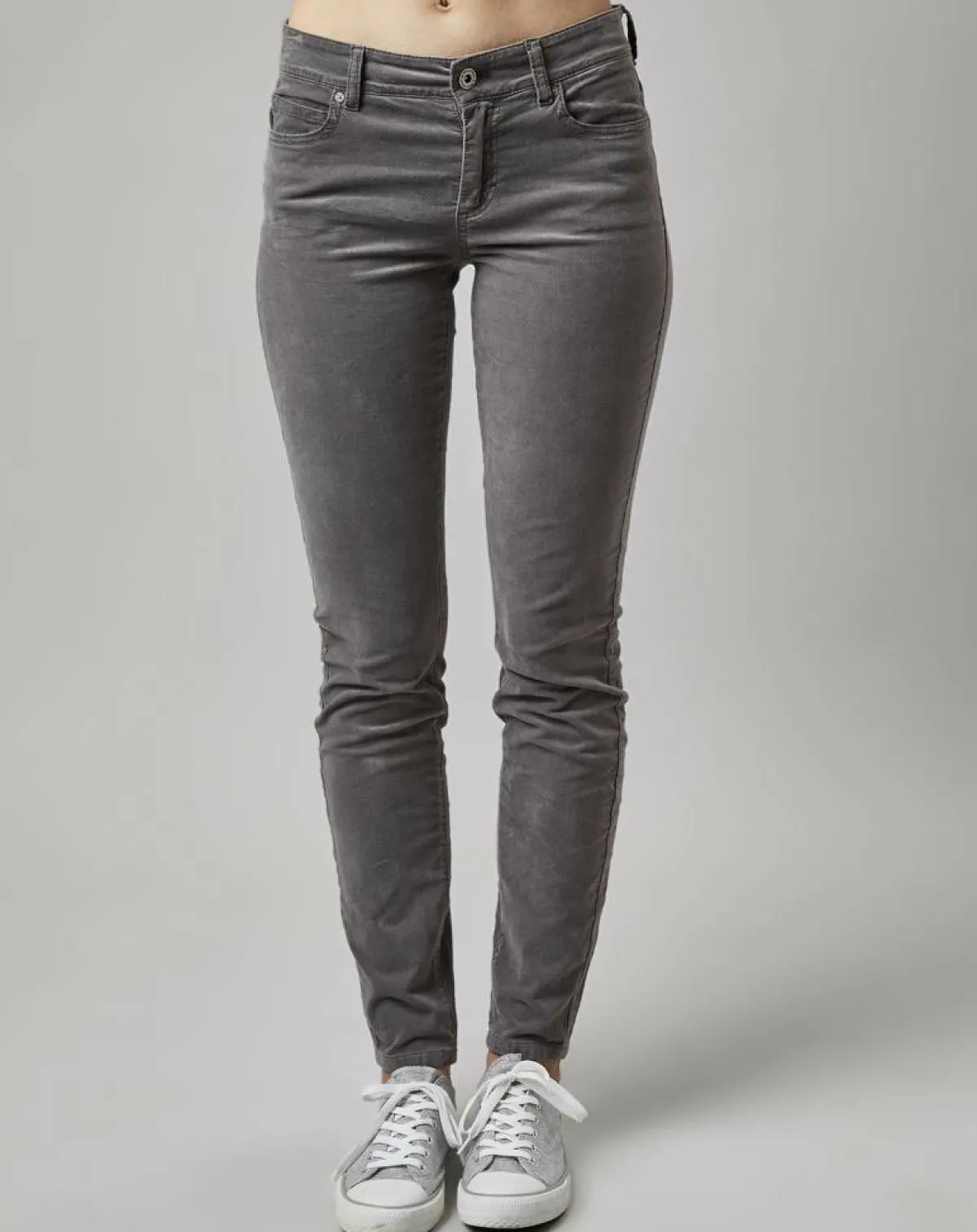 Marc O'Polo Pantalons|Pantalon slim Albi effet Velours gris clair
