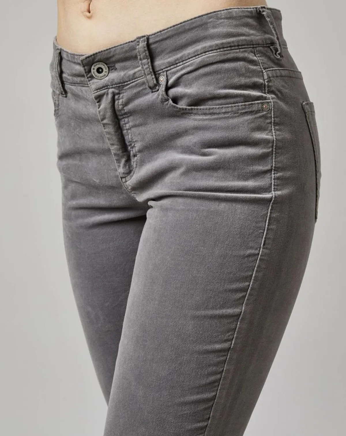 Marc O'Polo Pantalons|Pantalon slim Albi effet Velours gris clair