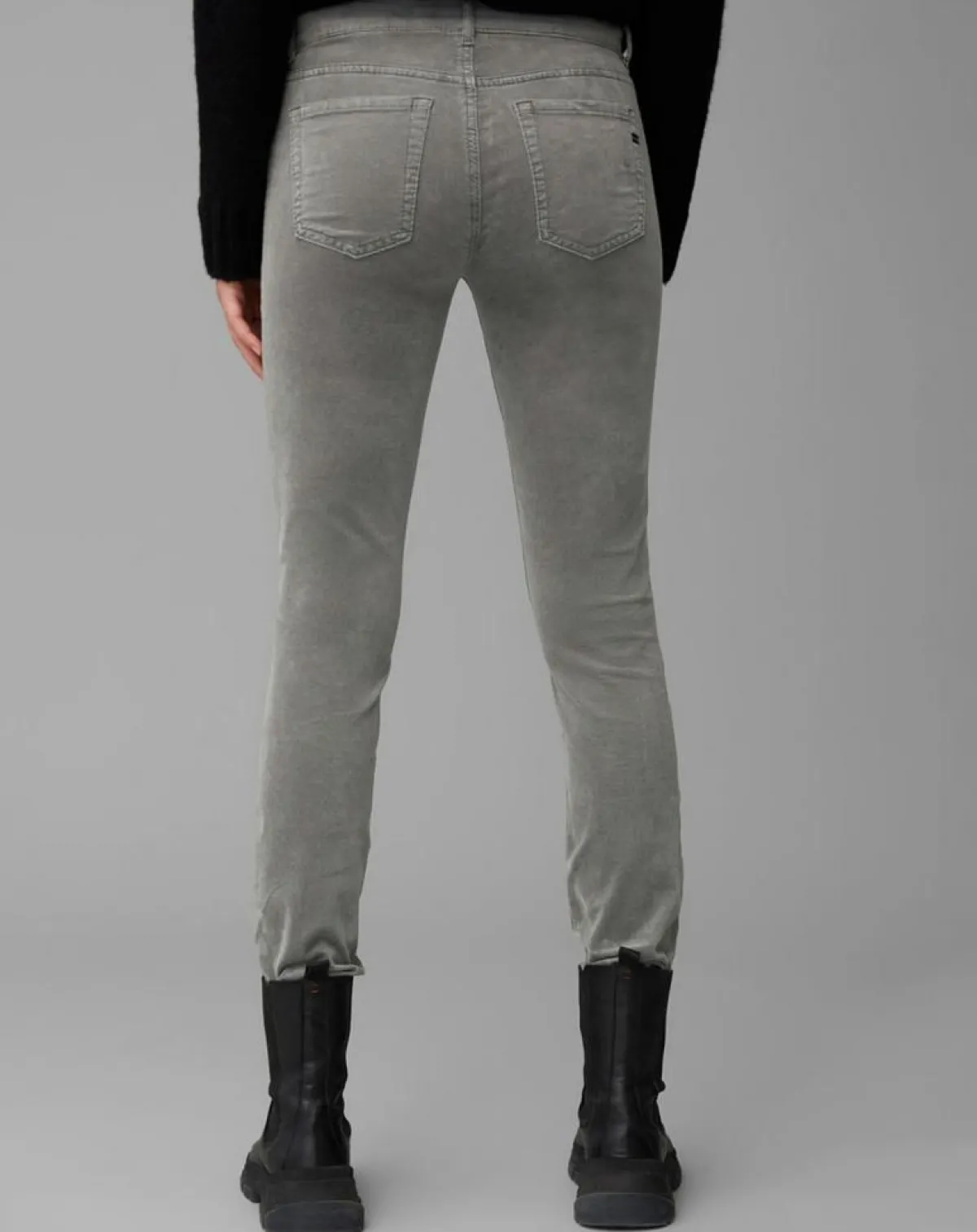 Marc O'Polo Pantalons|Pantalon slim Albi effet Velours gris clair