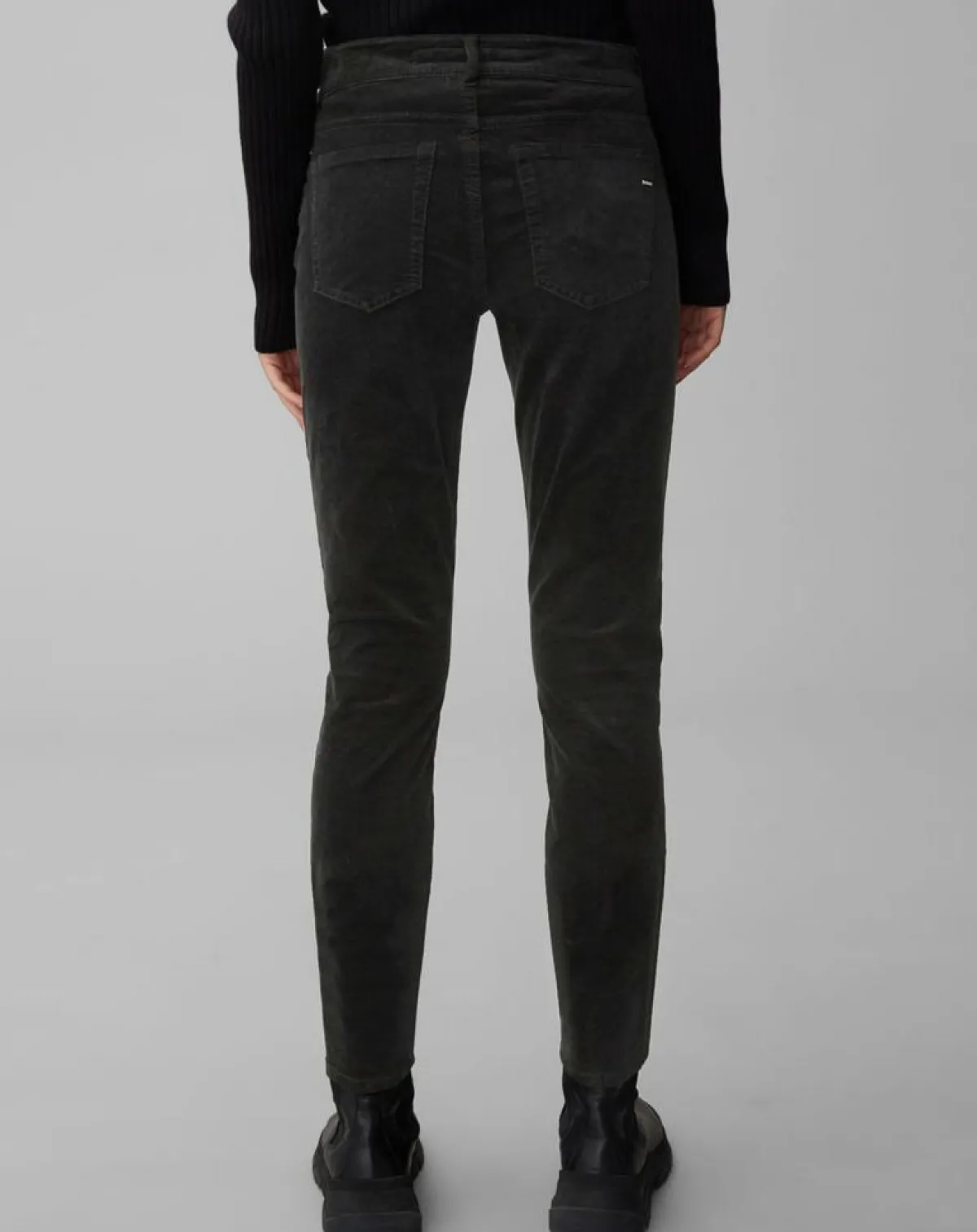 Marc O'Polo Pantalons|Pantalon slim Albi effet Velours noir