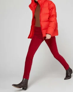 Marc O'Polo Pantalons|Pantalon slim en Velours fin Alby rouge foncé