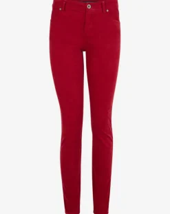 Marc O'Polo Pantalons|Pantalon slim en Velours fin Alby rouge foncé