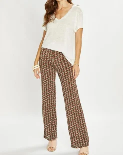 Lauren Vidal Pantalons|Pantalon Store imprimé forêt