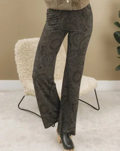 Lauren Vidal Pantalons|Pantalon Store imprimé rosace noir