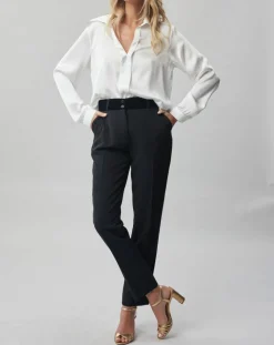 Lauren Vidal Pantalons|Pantalon Vogue taille velours noir