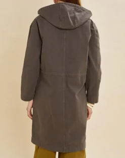 Chloé Stora Manteaux|Parka légère en Toile de coton Vavin gris charbon