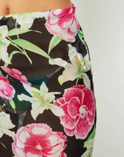 Manuel Canovas Echarpes, Foulards|Paréo/Étole Lily en Voile de coton noir - 130x68 cm