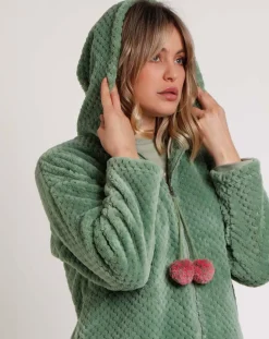 Admas Lingerie, Nuit|Peignoir Art is Life Mod B vert feuille