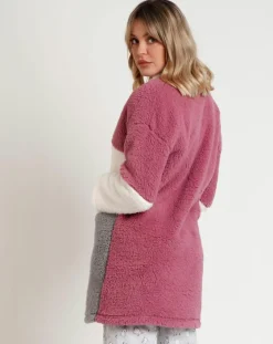 Admas Lingerie, Nuit|Peignoir rayé Bunnies on the Moon D rose ancien