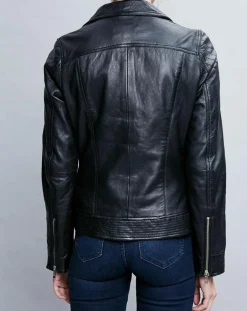 Chyston Vestes, Blousons|Perfecto en Cuir Alexine noir