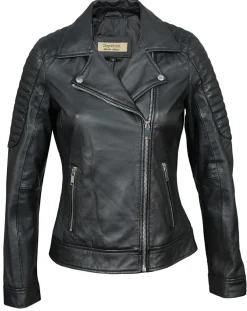 Chyston Vestes, Blousons|Perfecto en Cuir Brithney noir