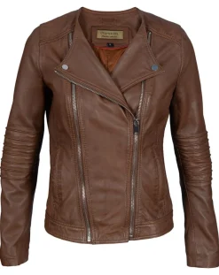 Chyston Vestes, Blousons|Perfecto en Cuir Jorgia cognac