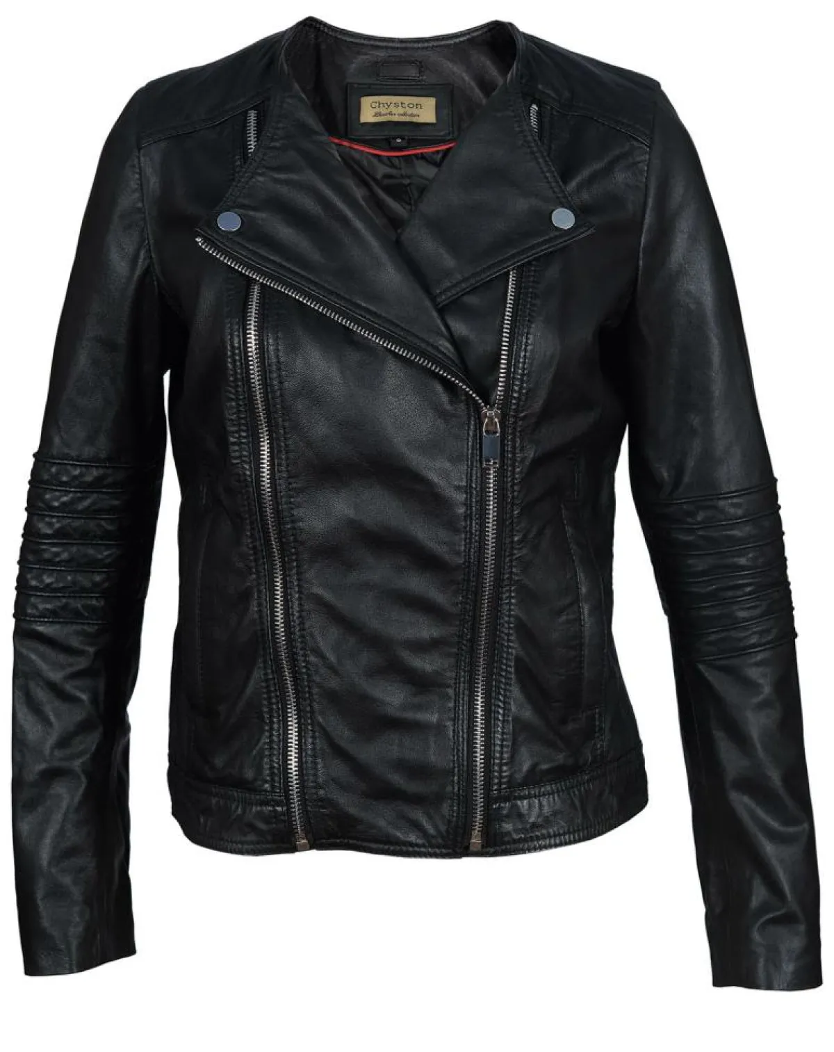 Chyston Vestes, Blousons|Perfecto en Cuir Jorgia noir