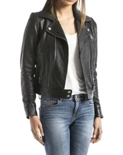 Blue Wellford Vestes, Blousons|Perfecto en Cuir Loire noir