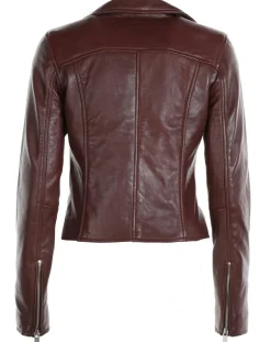 Chyston Vestes, Blousons|Perfecto en Cuir Ornella bordeaux