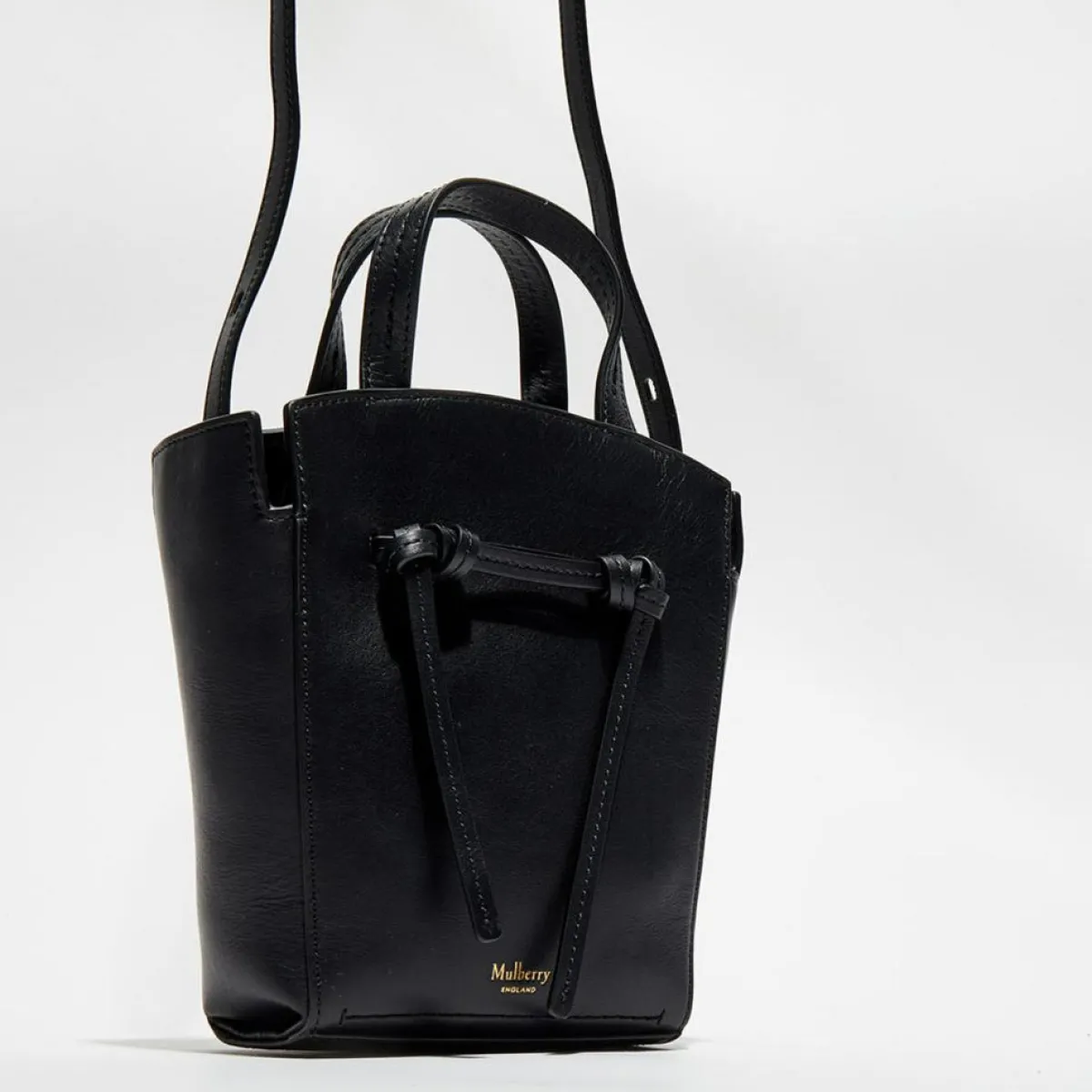 Mulberry Sacs|Petit sac à main en Cuir Mini Clovelly noir - 16x18x7 cm