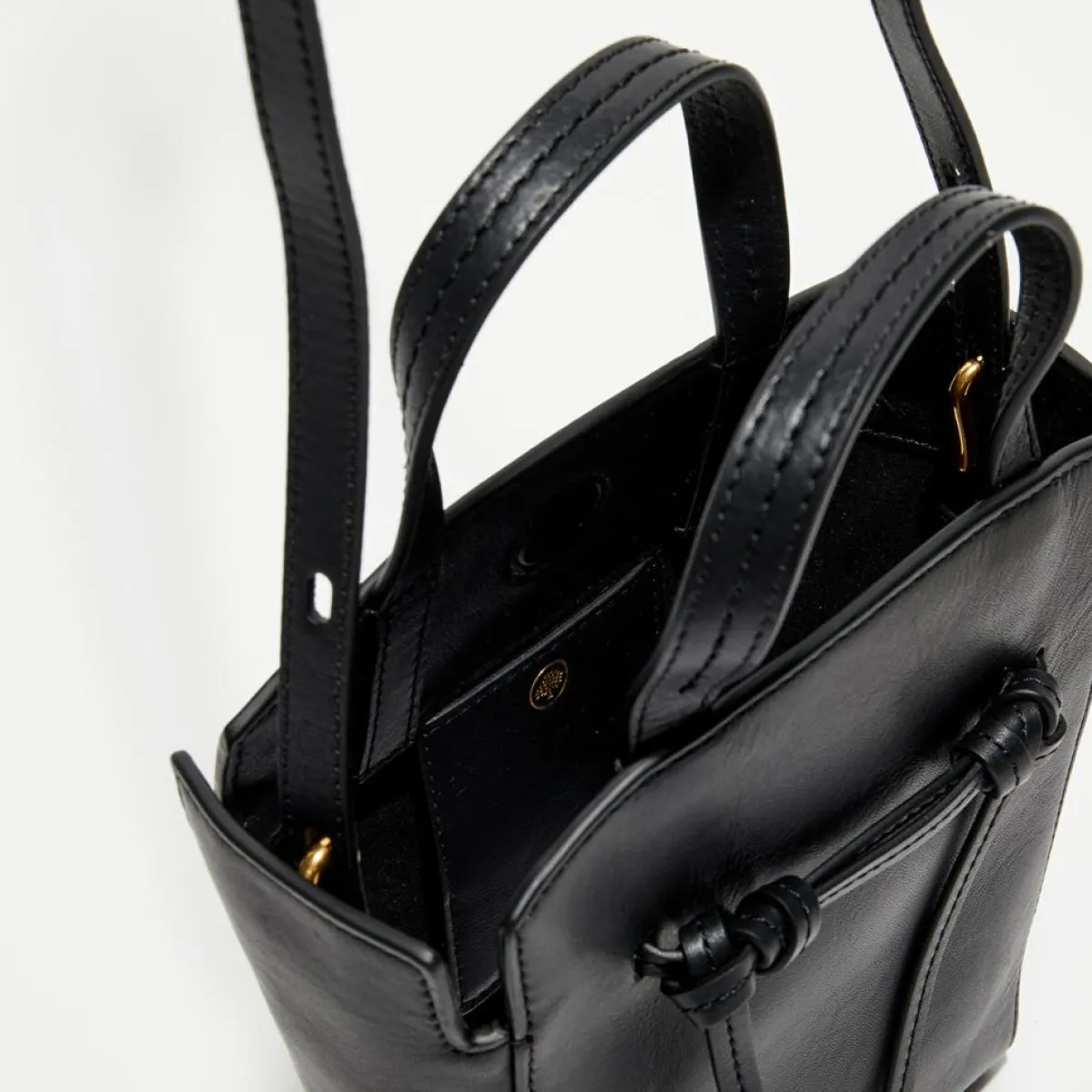 Mulberry Sacs|Petit sac à main en Cuir Mini Clovelly noir - 16x18x7 cm