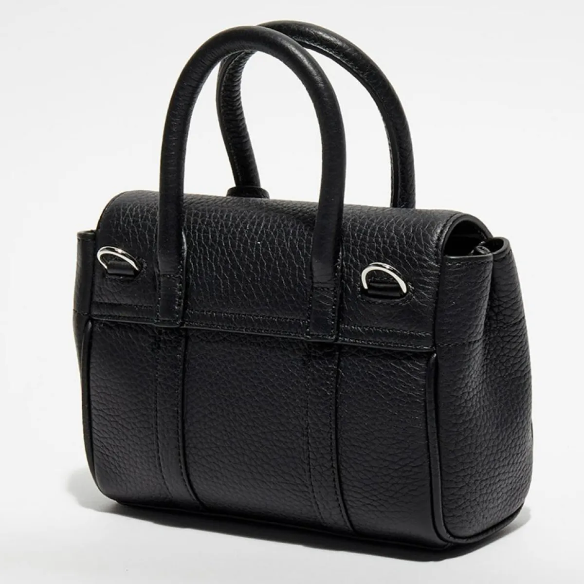Mulberry Sacs|Petit sac à main en Cuir Mini Bayswater Satchel noir - 18x14x8 cm