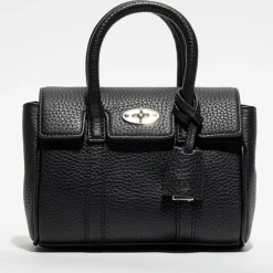 Mulberry Sacs|Petit sac à main en Cuir Mini Bayswater Satchel noir - 18x14x8 cm