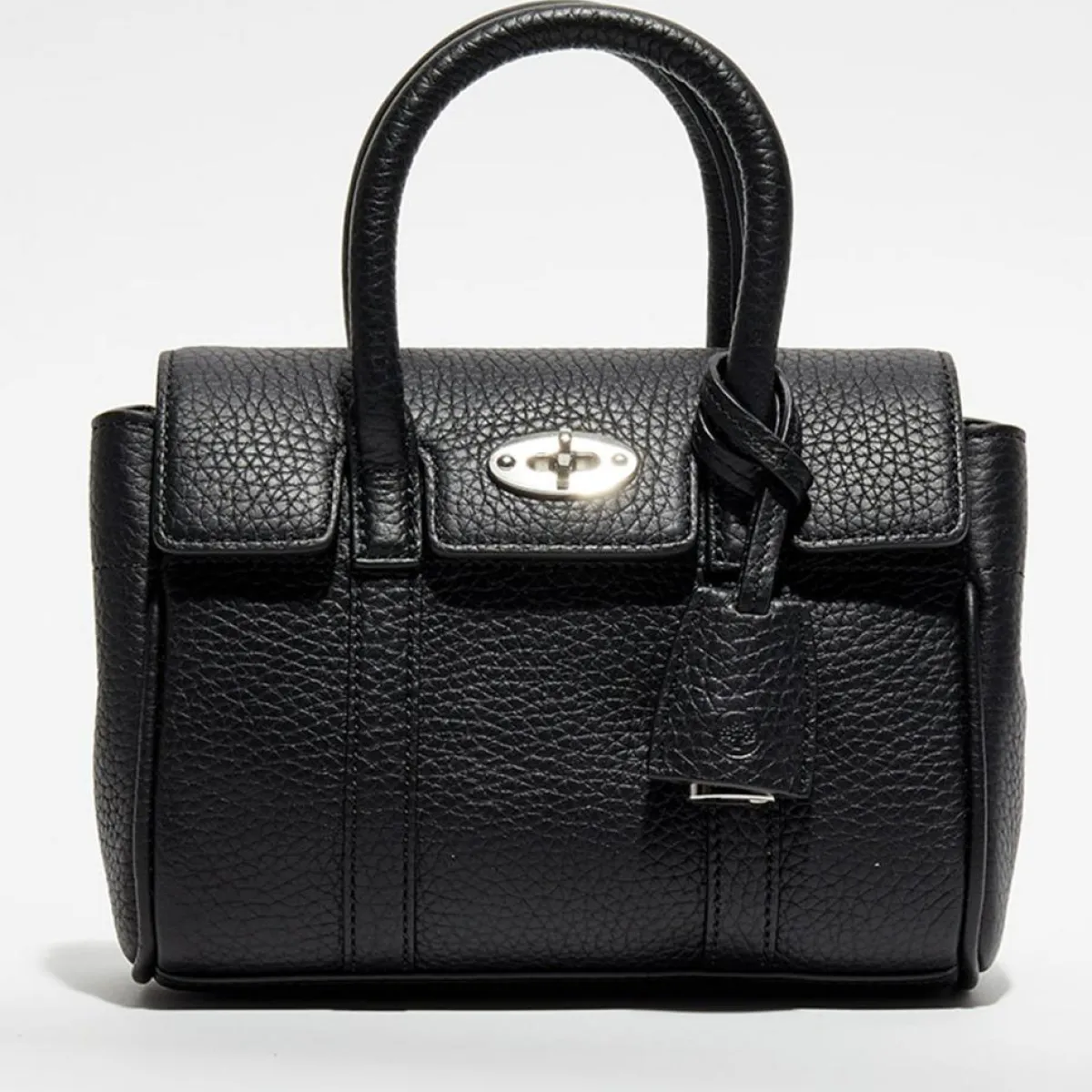 Mulberry Sacs|Petit sac à main en Cuir Mini Bayswater Satchel noir - 18x14x8 cm