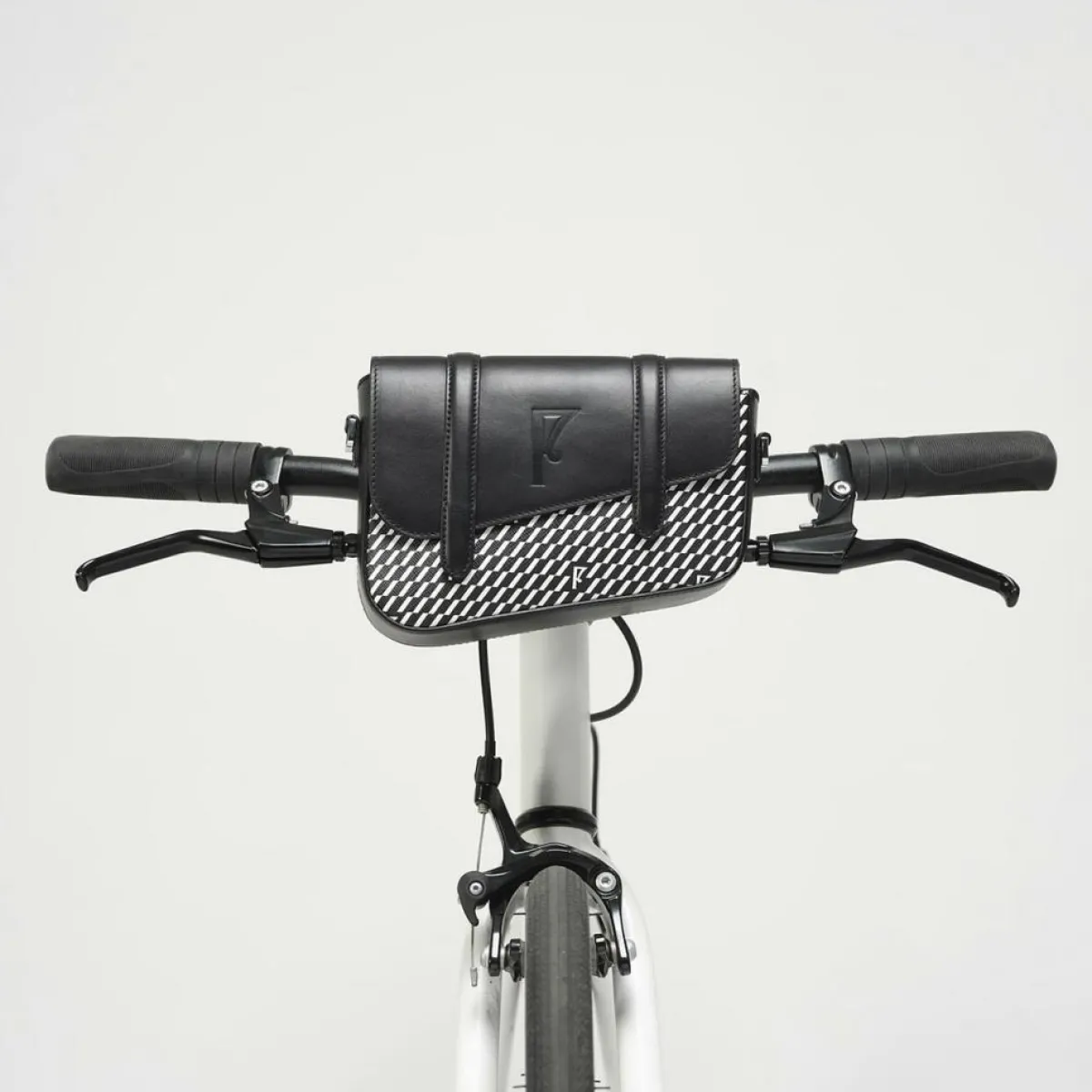 Maison Faret Sacs|Petit Sac en Toile enduite & Cuir Bordeaux noir/blanc - 14x19x4.5 cm