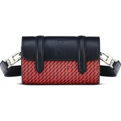 Maison Faret Sacs|Petit Sac en Toile enduite & Cuir Cyclo rouge/noir - 10x17x17 cm