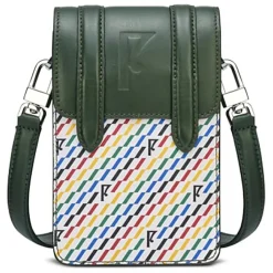 Maison Faret Sacs|Petit Sac en Toile enduite & Cuir Arguin noir/multicolore - 18x11.5x3 cm