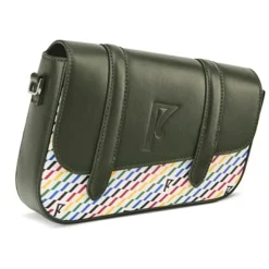 Maison Faret Sacs|Petit Sac en Toile enduite & Cuir Bordeaux noir/multicolore - 14x19x4.5 cm