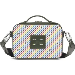 Maison Faret Sacs|Petit Sac en Toile enduite Pyla vert/multicolore - 13x19x6.5 cm