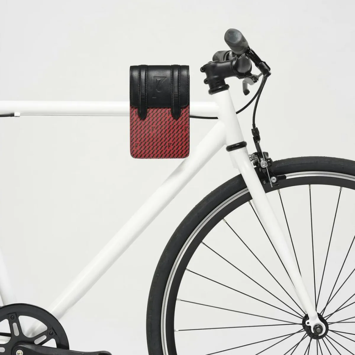 Maison Faret Sacs|Petit Sac en Toile enduite & Cuir Arguin rouge/noir - 18x11.5x3 cm