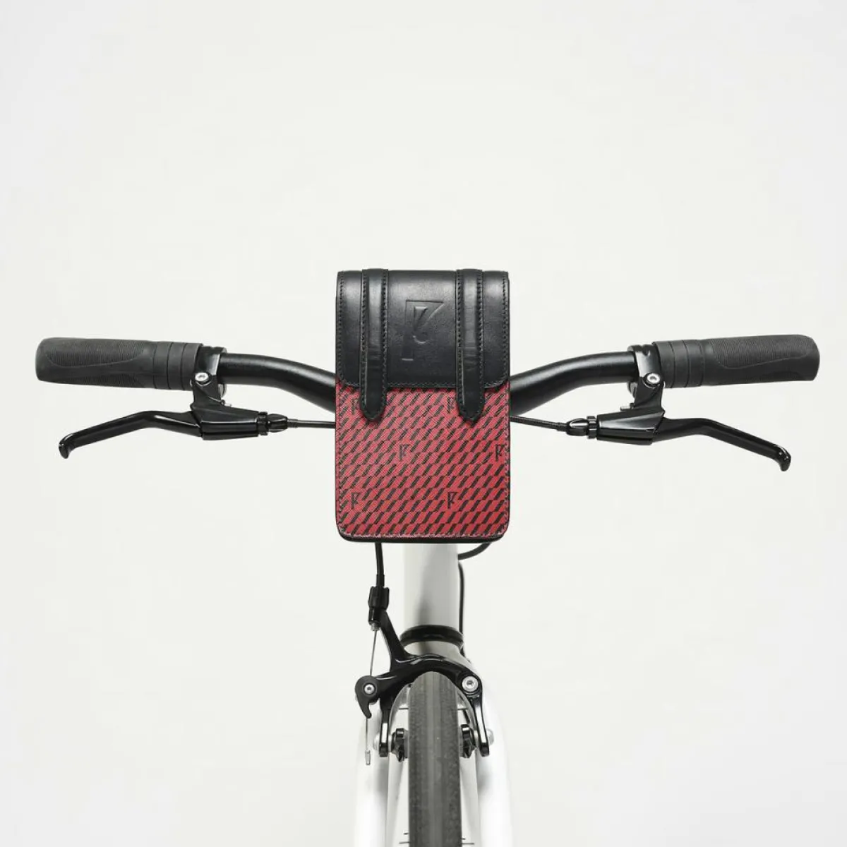 Maison Faret Sacs|Petit Sac en Toile enduite & Cuir Arguin rouge/noir - 18x11.5x3 cm