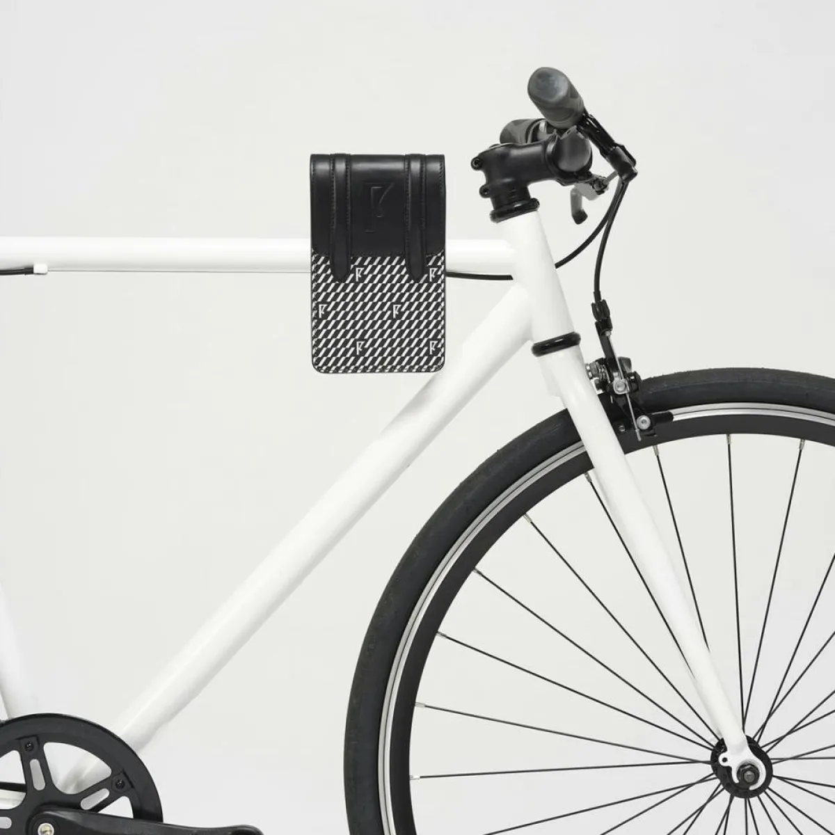 Maison Faret Sacs|Petit Sac en Toile enduite & Cuir Arguin noir/blanc - 18x11.5x3 cm