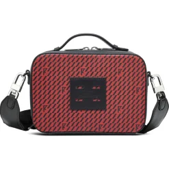 Maison Faret Sacs|Petit Sac en Toile enduite Pyla rouge/noir - 13x19x6.5 cm